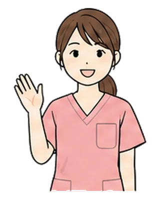 来院された方を迎える歯科衛生士のイラスト