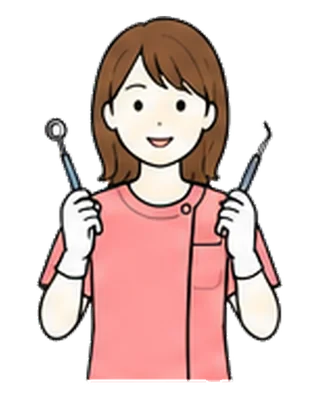 器具を手にする歯科医師のイラスト