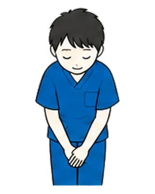 訪問先で挨拶する医師のイラスト