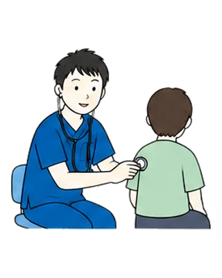 診察する医師のイラスト