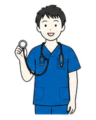 聴診器で診察する医師のイラスト