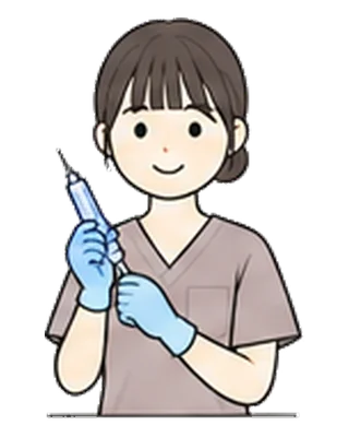 予防接種の準備をする看護師のイラスト