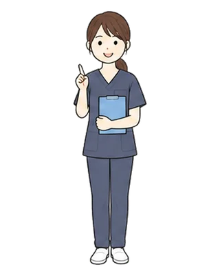 お願いを説明する看護師のイラスト