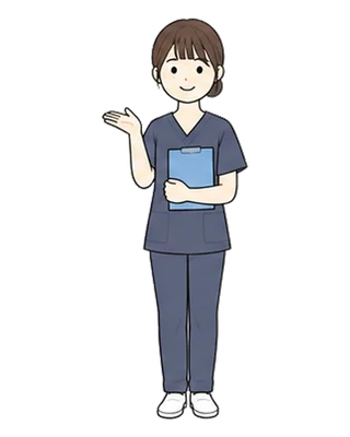 道順を案内する看護師のイラスト